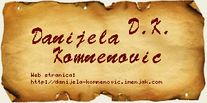 Danijela Komnenović vizit kartica
